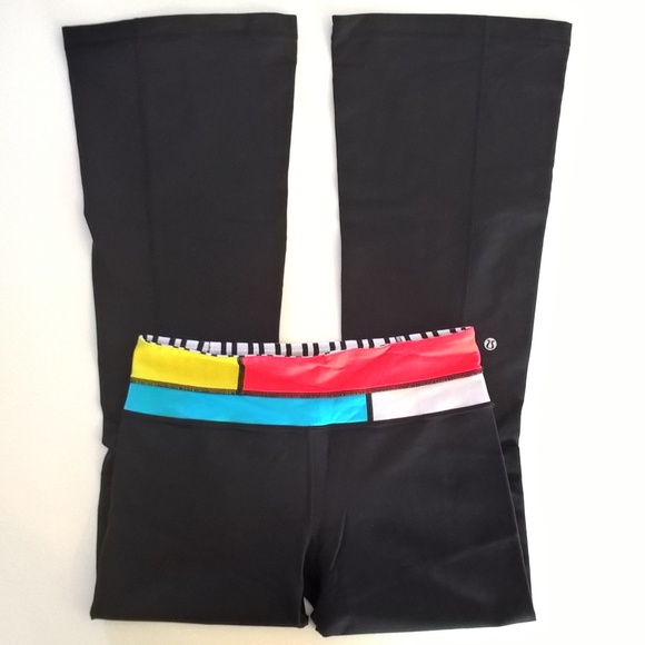 lululemon athletica Pants - lululemon pants size 8 black colorblock waist yoga